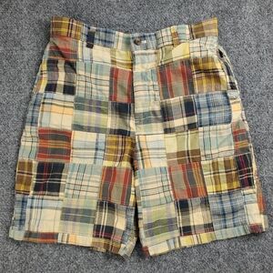 Brooks Brothers 346 Shorts Youth Boys 20 Indian Madras Plaid Patchwork Tartan